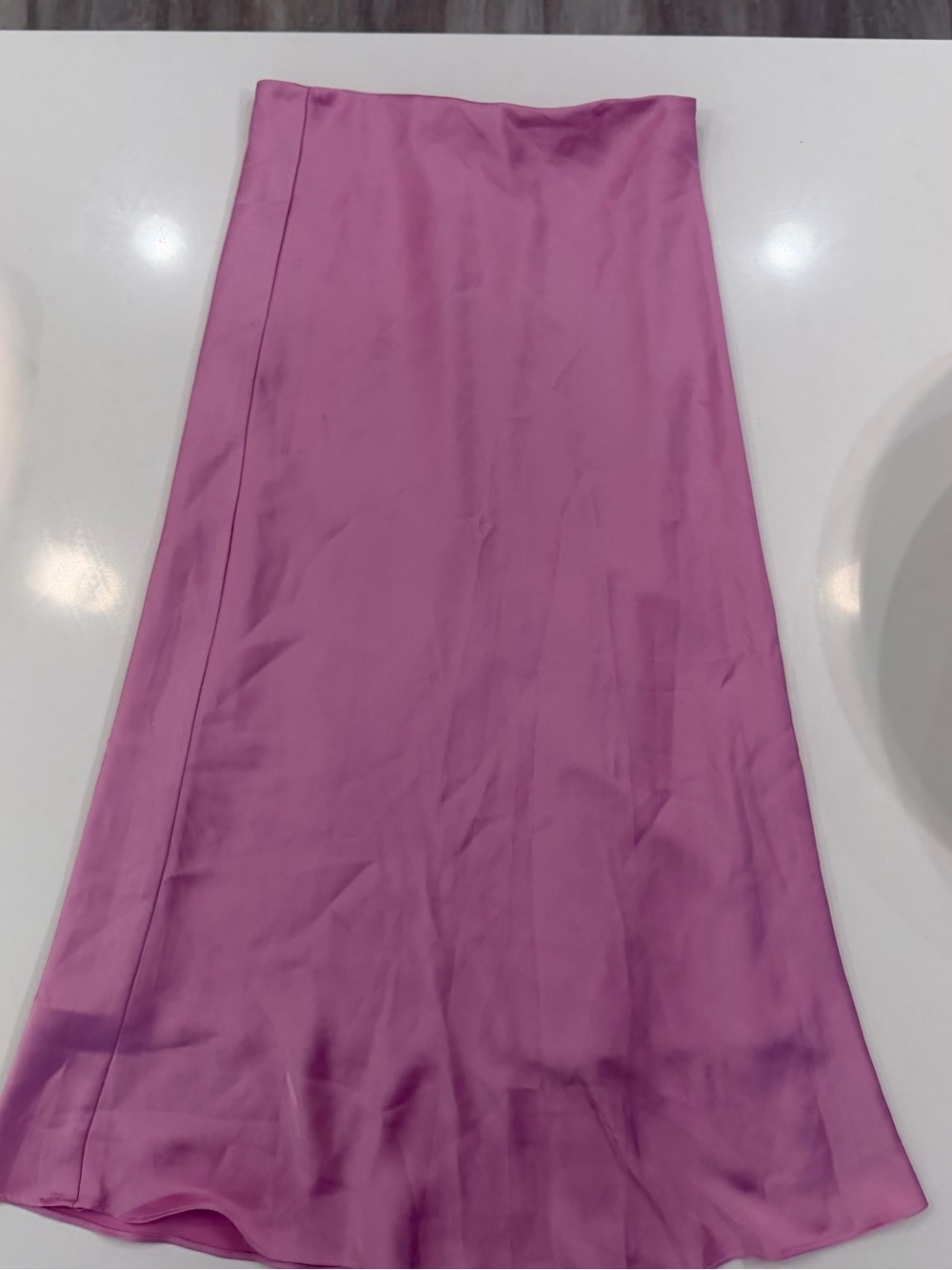 Lucy Paris Rose Pink Satin Maxi Skirt